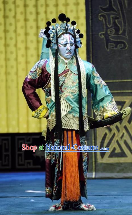 Sacrifice Zhao Shi Gu Er Chinese Peking Opera Bodyguard Garment Costumes and Headwear Beijing Opera Martial Male Apparels Clothing