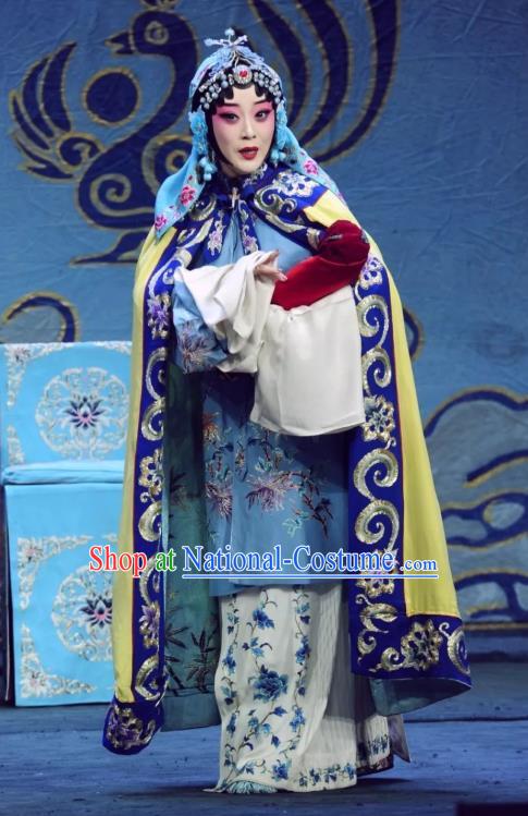 Chinese Beijing Opera Distress Woman Apparels Costumes and Headdress Sacrifice Zhao Shi Gu Er Traditional Peking Opera Young Female Zhuang Ji Dress Garment