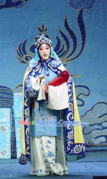 Chinese Beijing Opera Distress Woman Apparels Costumes and Headdress Sacrifice Zhao Shi Gu Er Traditional Peking Opera Young Female Zhuang Ji Dress Garment