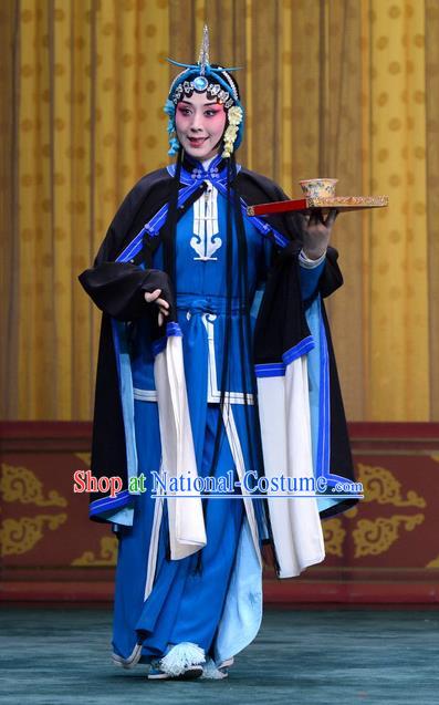 Chinese Beijing Opera Fisher Maiden Xiao Guiying Apparels Costumes and Headpieces Revenge of the Fisherman Traditional Peking Opera Young Female Garment Dress