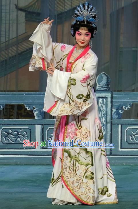 Chinese Beijing Opera Diva Imperial Consort Apparels Costumes and Headpieces Tai Zhen Wai Zhuan Traditional Peking Opera Hua Tan Yang Yuhuan Dress Garment