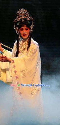 Chinese Beijing Opera Imperial Consort Apparels Costumes and Headpieces Mei Lan Ni Chang Traditional Peking Opera Goddess Dress Garment