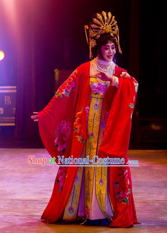 Chinese Beijing Opera Consort Yang Apparels Costumes and Headpieces Mei Lan Ni Chang Traditional Peking Opera Hua Tan Dress Court Lady Garment