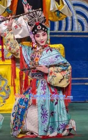 Chinese Beijing Opera Swordsplay Woman Xi Shi Apparels Costumes and Headdress Traditional Peking Opera Martial Female Dress Garment