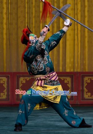 Yan Yang Tower Chinese Peking Opera Wusheng Garment Costumes and Headwear Beijing Opera Takefu Apparels Martial Male Clothing