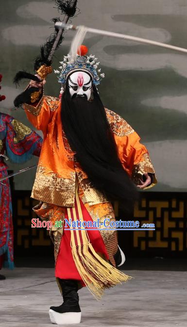 Xi Shi Chinese Peking Opera King Garment Costumes and Headwear Beijing Opera Elderly Male Fu Chai Apparels Clothing