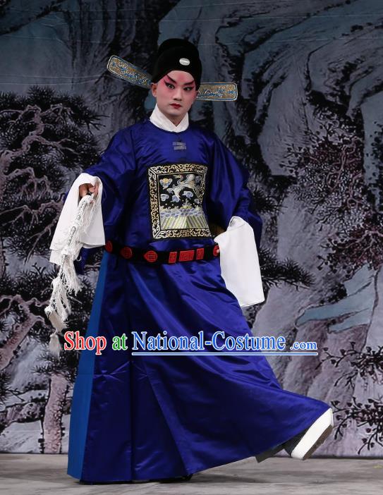 Xi Shi Chinese Peking Opera Xiaosheng Garment Costumes and Headwear Beijing Opera Young Male Wen Zhong Apparels Official Clothing