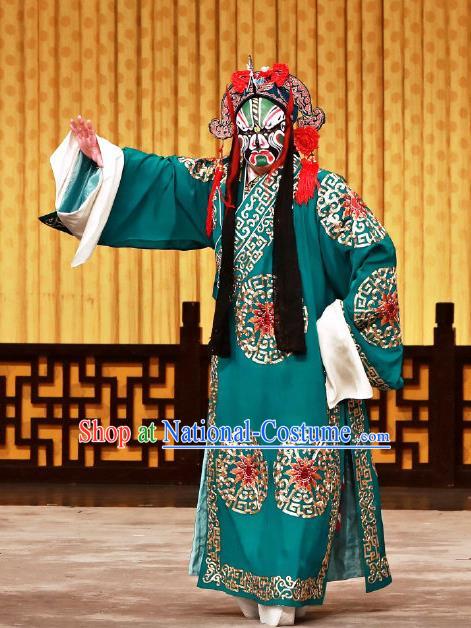 Yan Yang Tower Chinese Peking Opera Swordsman Garment Costumes and Headwear Beijing Opera Hero Xu Shiying Apparels Clothing