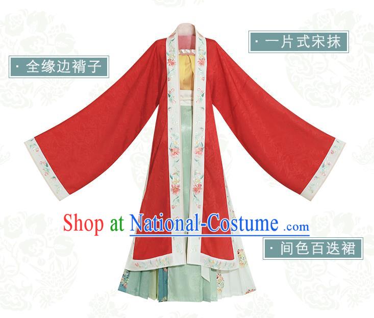 Chinese Song Dynasty Noble Princess Apparels Historical Costumes Traditional Ancient Palace Lady Embroidered Hanfu Dress for Women