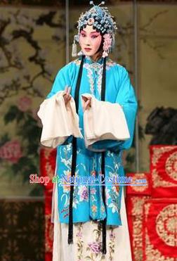 Chinese Beijing Opera Noble Female Apparels Costumes and Headdress The Unicorn Purse Traditional Peking Opera Diva Han Xiangling Dress Garment