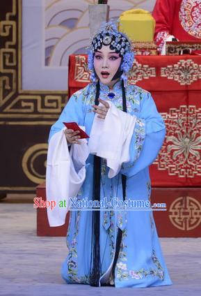 Chinese Beijing Opera Hua Tan Apparels Costumes and Headdress Chen Sanliang Pa Tang Traditional Peking Opera Courtesan Li Shuping Dress Garment