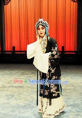 Chinese Beijing Opera Diva Ma Zhaoyi Apparels Costumes and Headdress Chu Palace Hen Traditional Peking Opera Tsing Yi Dress Actress Garment