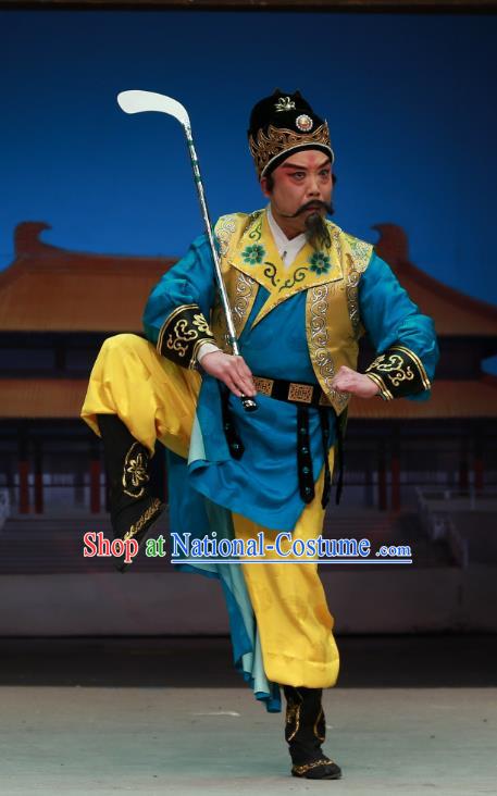 Chinese Peking Opera Official Zhen Guan Flourishing Age Garment Costumes and Headwear Beijing Opera Minister Zhangsun Wuji Clothing Apparels