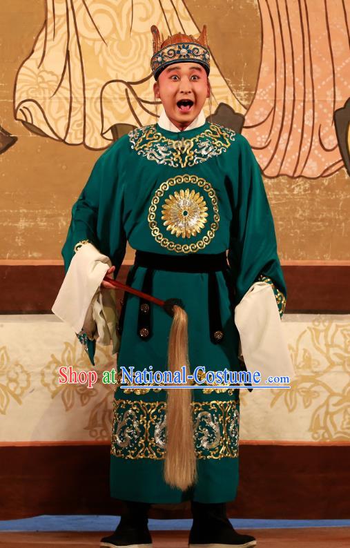 Chinese Peking Opera Young Male Zhen Guan Flourishing Age Garment Costumes and Headwear Beijing Opera Eunuch Tang Clothing Apparels