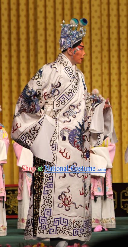 A Honey Trap Chinese Peking Opera Young Man Garment Costumes and Headwear Beijing Opera Martial Male Zhao Yun Apparels Clothing