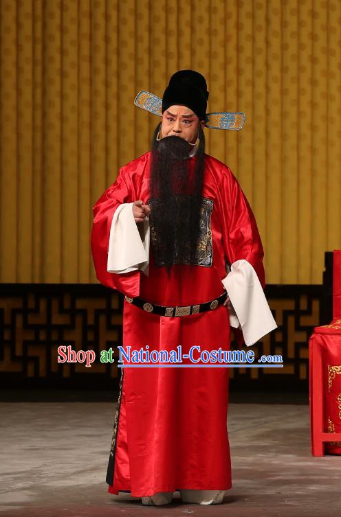 A Honey Trap Chinese Peking Opera Minister Garment Costumes and Headwear Beijing Opera Elderly Official Apparels Clothing