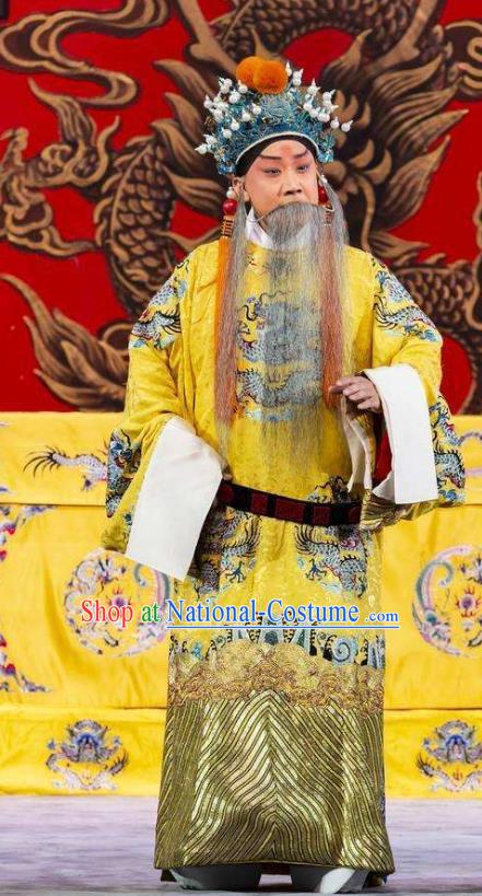 Princess Yinping Chinese Peking Opera Emperor Li Shimin Garment Costumes and Headwear Beijing Opera Elderly Male Apparels Clothing