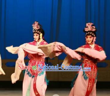 Chinese Beijing Opera Goddess Apparels Costumes and Headdress Hongqiao with the Pearl Traditional Peking Opera Xiaodan Dress Young Lady Garment