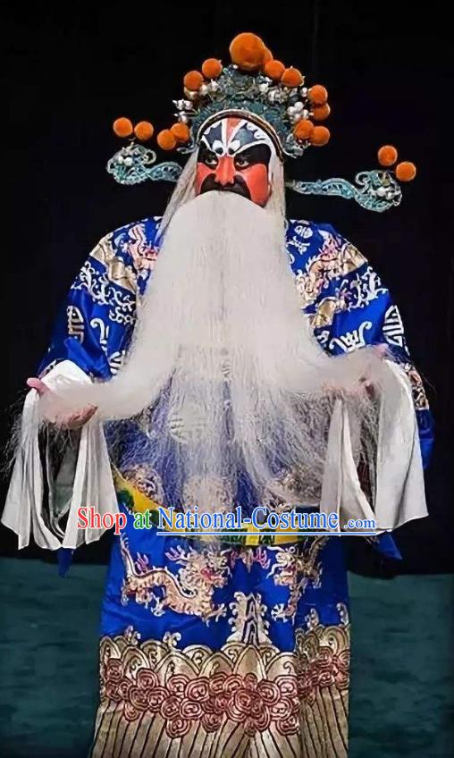 Anecdote of Wu Zetian Chinese Peking Opera Official Garment Costumes and Headwear Beijing Opera Elderly Minister Apparels Laosheng Clothing