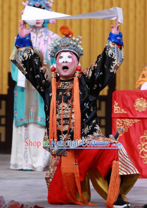 Fa Men Temple Chinese Peking Opera Eunuch Liu Jin Garment Costumes and Headwear Beijing Opera Clown Apparels Clothing