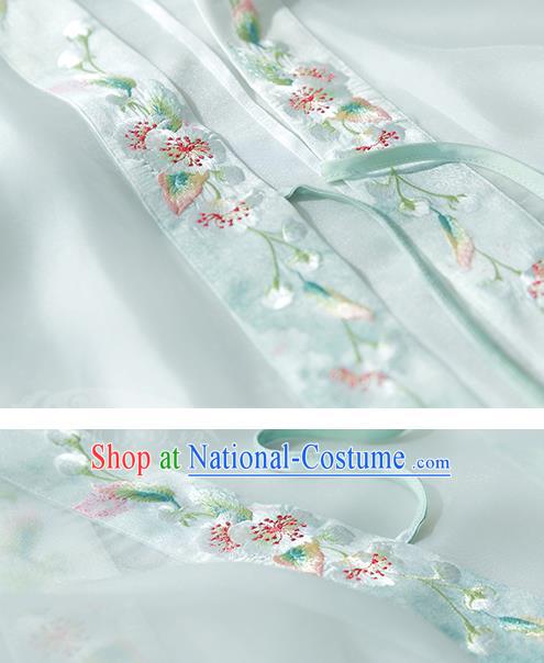 Chinese Traditional Jin Dynasty Royal Princess Historical Costumes Ancient Noble Lady Embroidered Hanfu Dress Apparels Complete Set