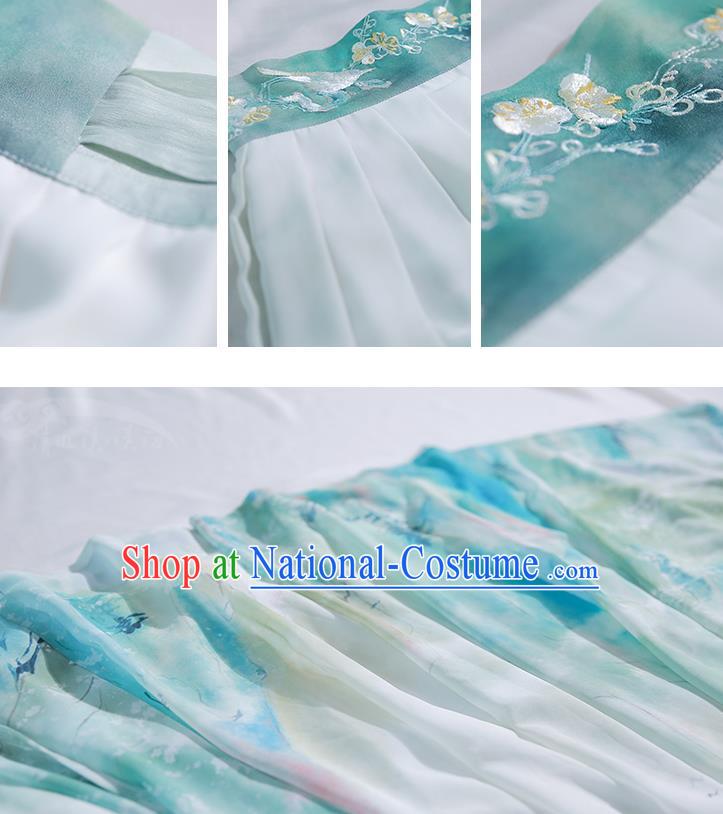 Chinese Traditional Jin Dynasty Noble Princess Embroidered Hanfu Dress Ancient Goddess Apparels Historical Costumes Complete Set