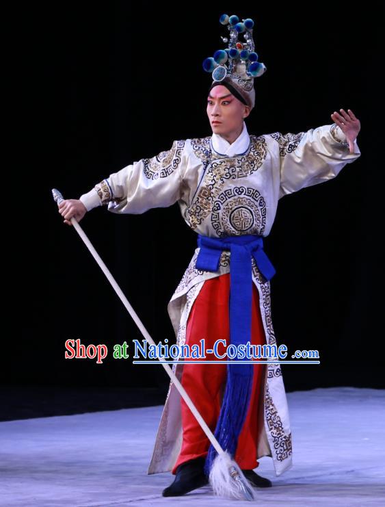 Kirin Pavilion Chinese Peking Opera Takefu Luo Cheng Garment Costumes and Headwear Beijing Opera Martial Male Apparels General Clothing