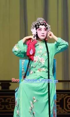 Chinese Beijing Opera Actress Apparels Costumes and Headdress Wu Long Yuan Traditional Peking Opera Young Lady Dress Hua Tan Yan Xijiao Garment