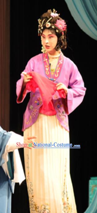 Chinese Beijing Opera Consort Yan Xijiao Apparels Costumes and Headdress Wu Long Yuan Traditional Peking Opera Hua Tan Dress Young Beauty Garment