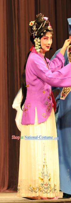 Chinese Beijing Opera Consort Yan Xijiao Apparels Costumes and Headdress Wu Long Yuan Traditional Peking Opera Hua Tan Dress Young Beauty Garment