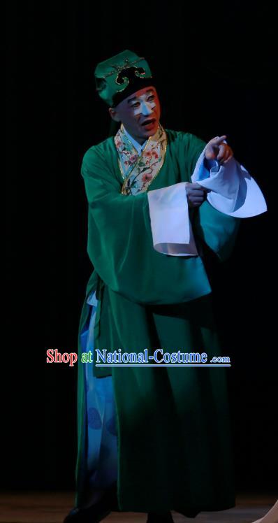 Wu Long Yuan Chinese Peking Opera Scholar Garment Costumes and Headwear Beijing Opera Chou Zhang Wenyuan Apparels Clothing