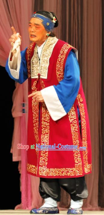 Chinese Beijing Opera Elderly Woman Apparels Costumes and Headdress Wu Long Yuan Traditional Peking Opera Laodan Dress Old Dame Yan Po Garment