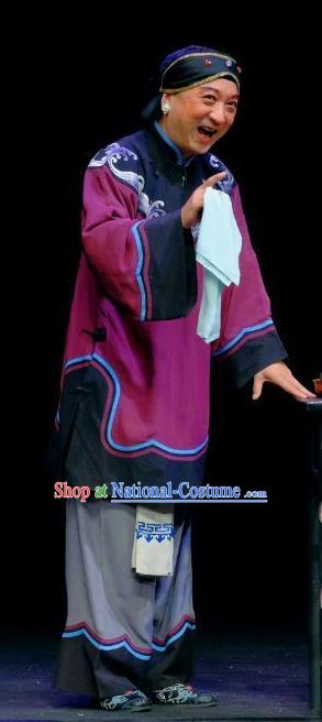 Chinese Beijing Opera Pantaloon Apparels Costumes and Headdress Wu Long Yuan Traditional Peking Opera Dame Dress Elderly Female Garment