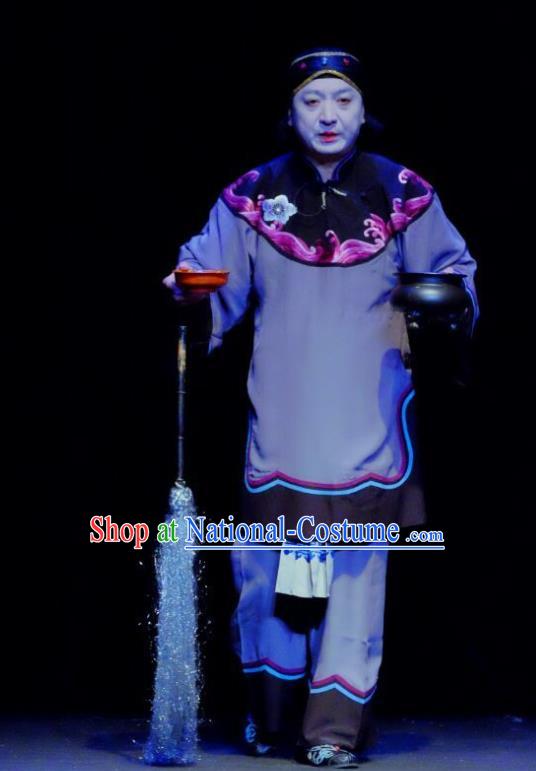 Chinese Beijing Opera Old Dame Yan Po Apparels Elderly Female Costumes and Headdress Wu Long Yuan Traditional Peking Opera Pantaloon Dress Garment