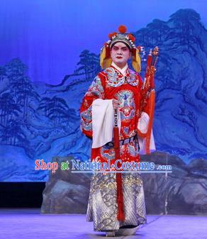 Tun Wu Hen Chinese Peking Opera Militarist Garment Costumes and Headwear Beijing Opera Official Apparels General Lu Xun Clothing