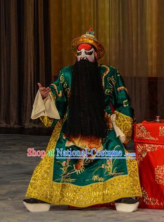 Stealing Silver Pot Chinese Peking Opera Marshal Yang Cunzhong Garment Costumes and Headwear Beijing Opera Elderly Male Apparels Laosheng Clothing