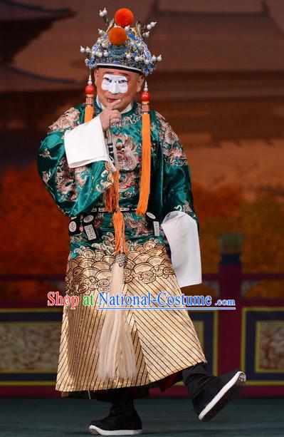 Imperial Concubine Mei Chinese Peking Opera Chou Garment Costumes and Headwear Beijing Opera Figurant Apparels Eunuch Gao Lishi Clothing