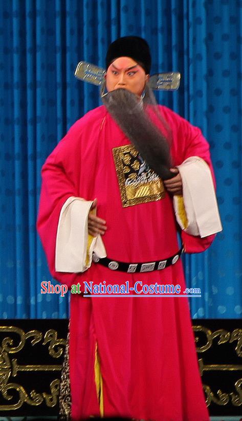 Qun Jie Hua Chinese Peking Opera Laosheng Garment Costumes and Headwear Beijing Opera Old Man Apparels Official Clothing