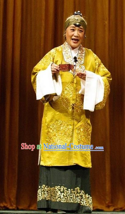 Chinese Beijing Opera Dame Wu Miaozhen Apparels Costumes and Headdress Chi Sang Zhen Traditional Peking Opera Dress Elderly Female Pantaloon Garment