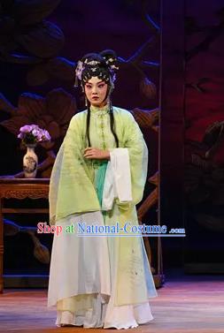 Chinese Beijing Opera Diva Apparels Costumes and Headdress Qing Si Hen Traditional Peking Opera Hua Tan Dress Actress Jiao Guiying Garment