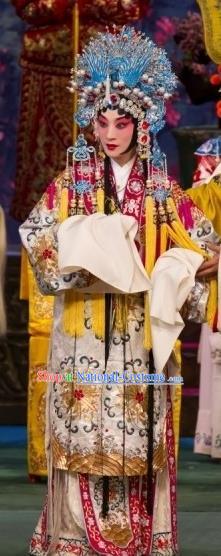 Chinese Beijing Opera Hua Tan Actress Apparels Court Lady Costumes and Headdress Imperial Concubine Mei Traditional Peking Opera Noble Female Dress Garment