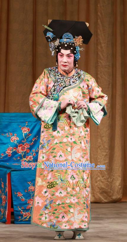 Chinese Beijing Opera Hua Tan Apparels Costumes and Headdress Mei Yu Pei Traditional Peking Opera Qing Dynasty Woman Dress Actress Han Cuizhu Garment