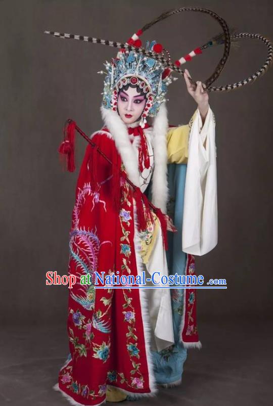 Chinese Beijing Opera Huadan Apparels Wang Zhaojun Costumes and Headdress Han Ming Fei Traditional Peking Opera Young Female Dress Diva Garment