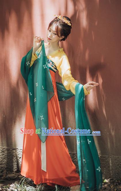 Chinese Ancient Court Lady Hanfu Dress Garment Traditional Tang Dynasty Royal Princess Historical Costumes for Women