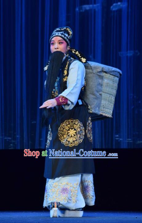 Tao Jin An Chinese Shanxi Opera Elderly Male Apparels Costumes and Headpieces Traditional Jin Opera Laosheng Garment Censor Han Liang Clothing