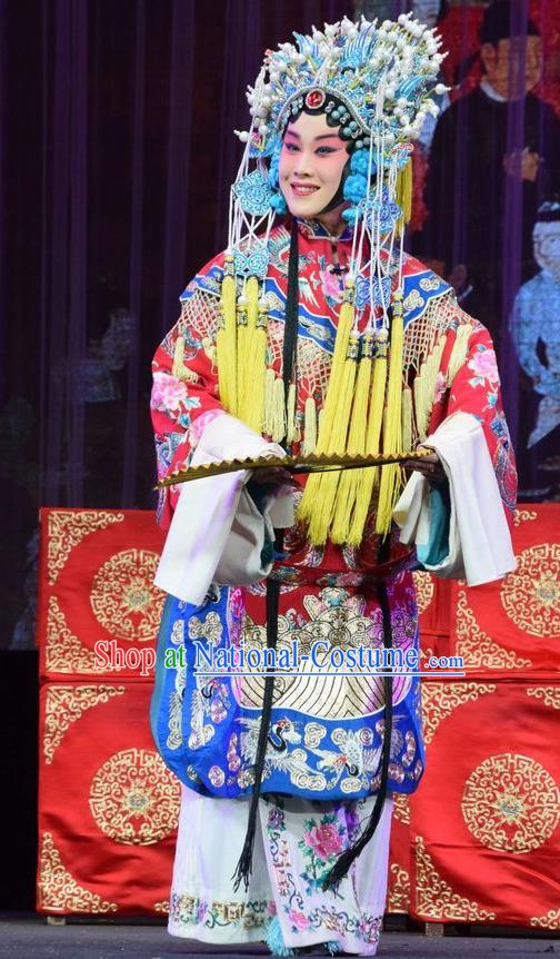 Chinese Jin Opera Court Lady Garment Costumes and Headdress Tao Jin An Traditional Shanxi Opera Hua Tan Dress Noble Princess Apparels