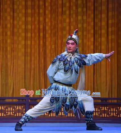 Madam White Snake Chinese Shanxi Opera Swordsman Apparels Costumes and Headpieces Traditional Jin Opera Wusheng Garment Martial Male Clothing