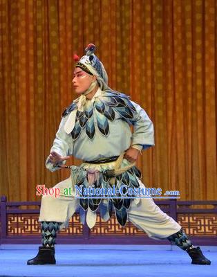 Madam White Snake Chinese Shanxi Opera Swordsman Apparels Costumes and Headpieces Traditional Jin Opera Wusheng Garment Martial Male Clothing