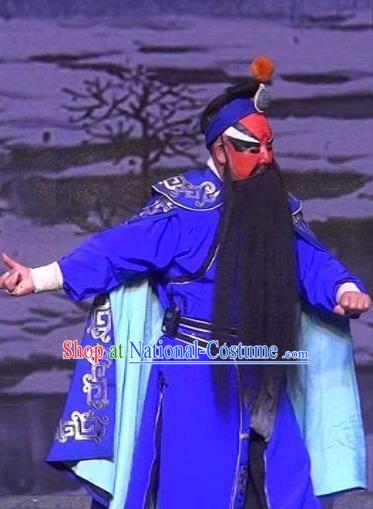 Chinese Bangzi Opera Official Zhang Shizhi Apparels Costumes and Headpieces Traditional Hebei Clapper Opera Jing Garment Painted Role Clothing