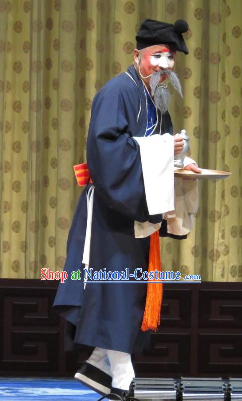 Jin Yunu Chinese Bangzi Opera Clown Apparels Costumes and Headpieces Traditional Hebei Clapper Opera Old Man Garment Beggar Jin Song Clothing